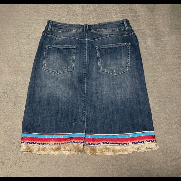 Pilcro and the Letterpress Trimmed Denim Skirt - Size 8 - Picture 3 of 12